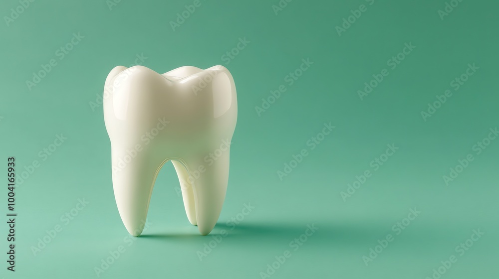 A single, white tooth isolated against a blue background. A single, white tooth isolated against a blue background.