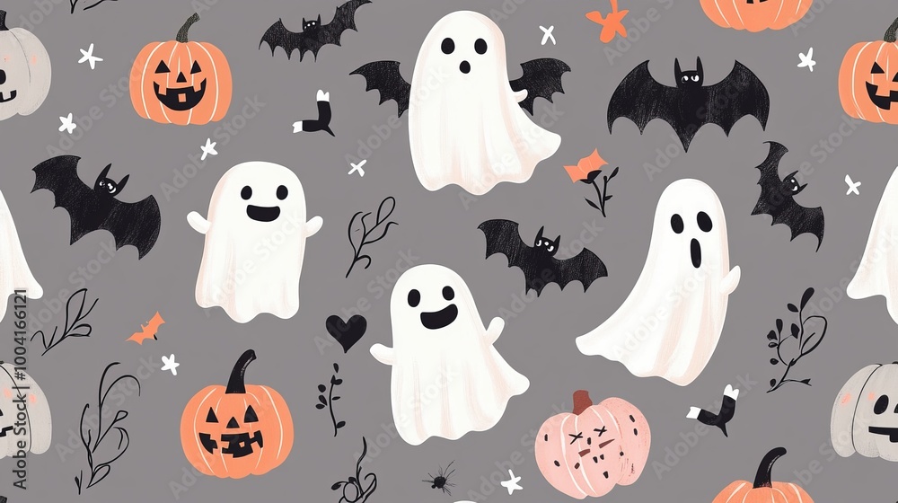 Seamless pattern halloween concept Seamless pattern halloween concept