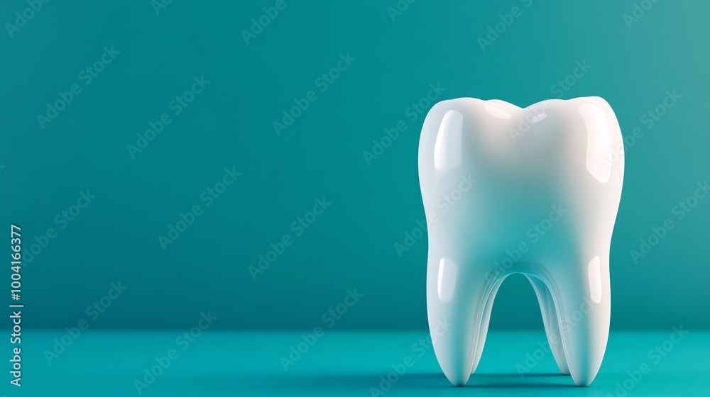A single, white tooth isolated against a blue background. A single, white tooth isolated against a blue background.