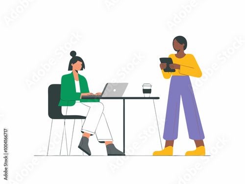 Women collaborating in a modern office setting