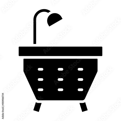 Bathtub Glyph Icon Design