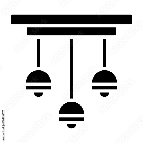 Ceiling Lamp Glyph Icon Design