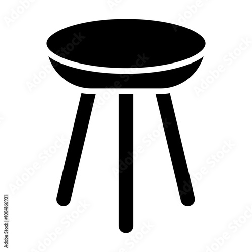 Stool Glyph Icon Design