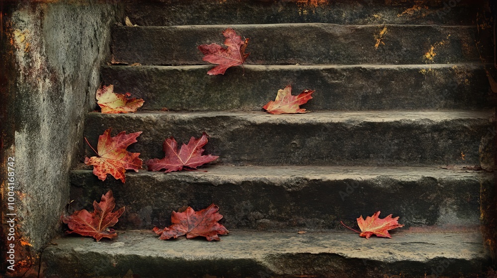 Fototapeta premium Maple leaf on the sidewalk
