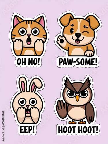 cute and funny stickers for kids and schools photo