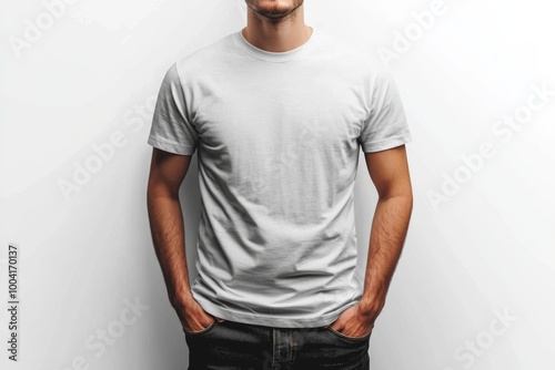 White Tshirt Mockup Isolated created with Generative AI