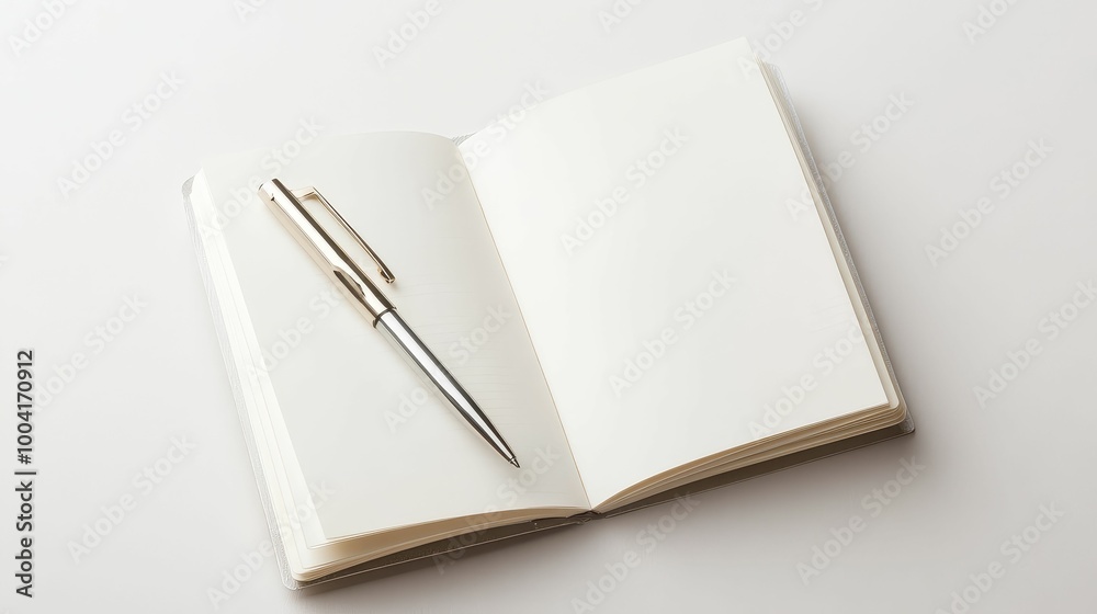 A blank notebook with a pen, ready to be filled, symbolizing the start of a new chapter A blank notebook with a pen, ready to be filled, symbolizing the start of a new chapter