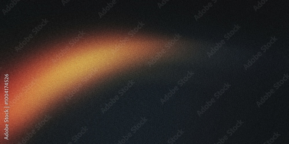 A curved arc of light with a gradient shifting from sky blue to tangerine, noise texture effect A curved arc of light with a gradient shifting from sky blue to tangerine, noise texture effect