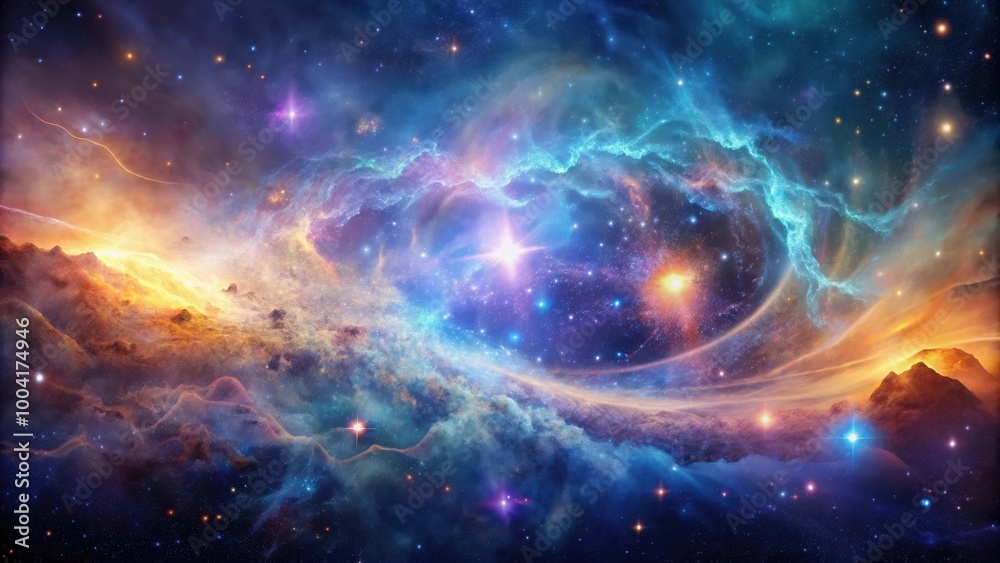 Tranquil Space Nebula with Peaceful Rhythms and Soft Light Movement