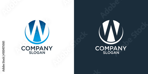 letter w abstract monogram with gradient colors logo design vector