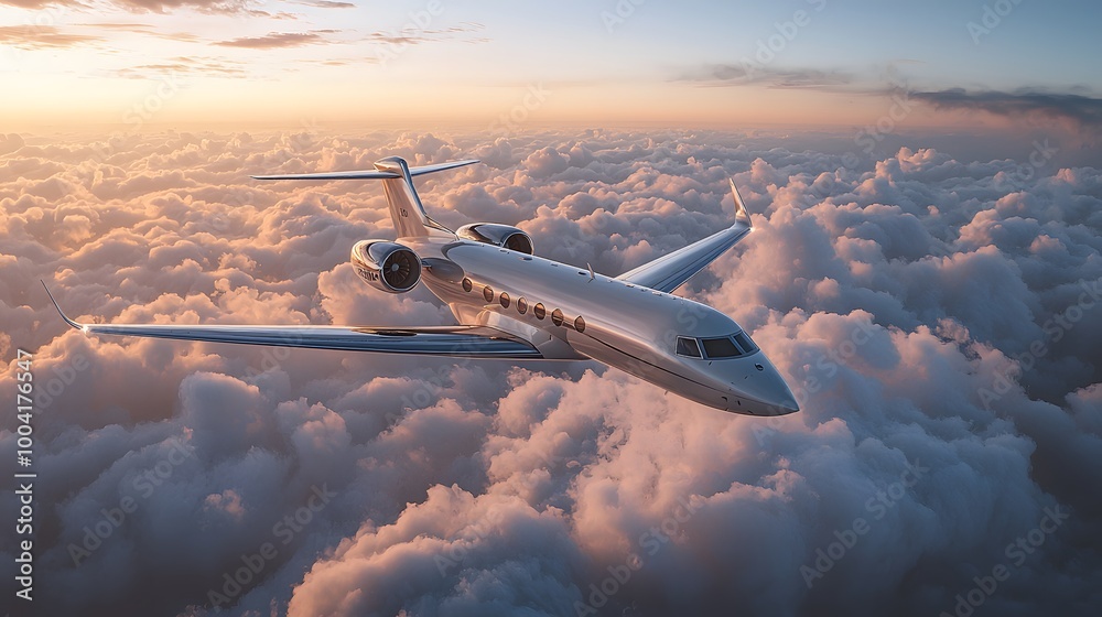 Realistic 3D Rendering of Airplane Soaring in Sky Realistic 3D Rendering of Airplane Soaring in Sky