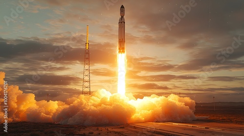 Rocket Launch in 3D Conceptual Rendering