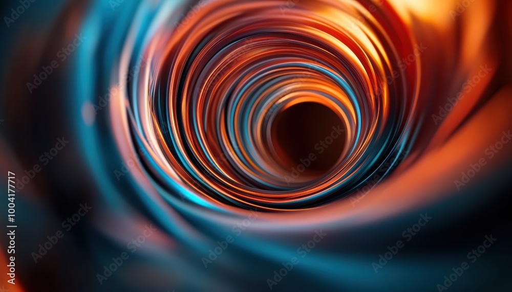 A mesmerizing spiral pattern in vivid orange and blue hues, evoking a sense of depth and motion. A mesmerizing spiral pattern in vivid orange and blue hues, evoking a sense of depth and motion.
