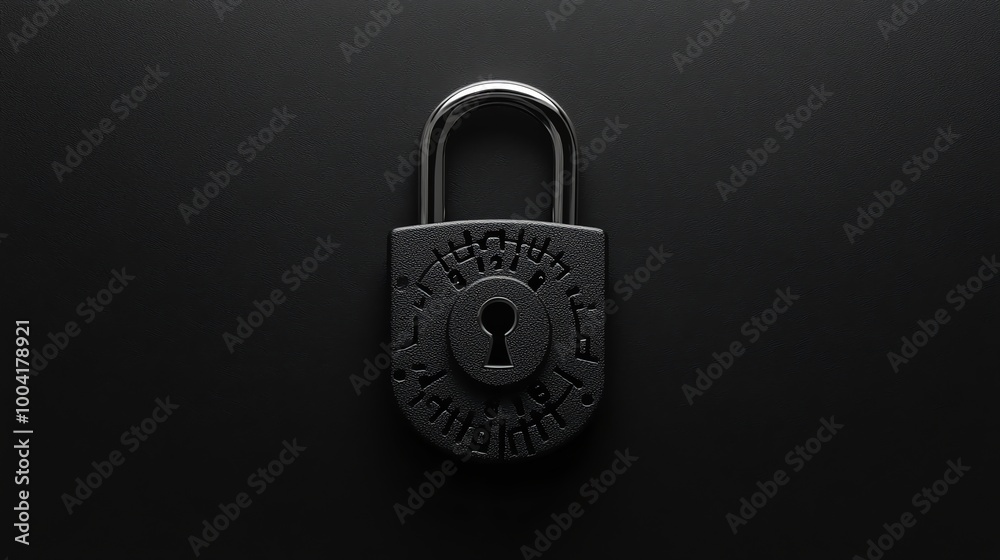 A combination lock on a black background. A combination lock on a black background.