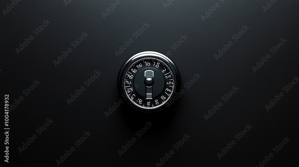 A combination lock on a black background. A combination lock on a black background.