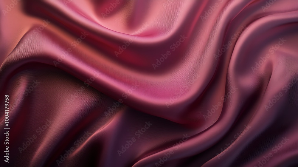 Close up of smooth, pink satin fabric.
