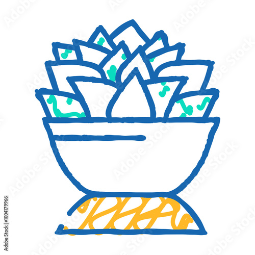 echeveria lola doodle icon sketch vector. echeveria lola sign. isolated symbol illustration