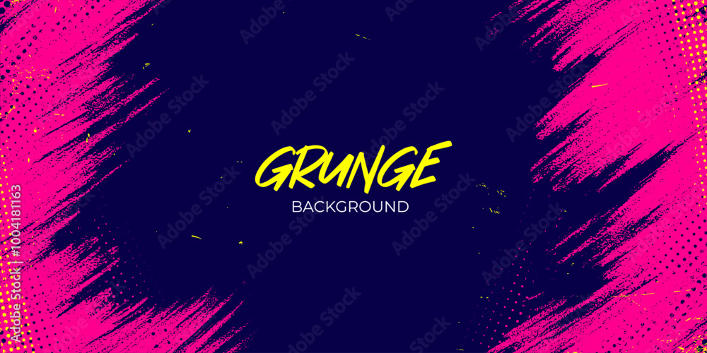 Obraz premium Vibrant pink grunge brush stroke abstract background. Abstract dirty grunge texture banner design