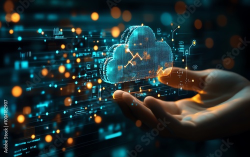 Cloudbased solutions revolutionizing businesses, illustrated with digital transformation themes to show enhanced agility and streamlined operations photo