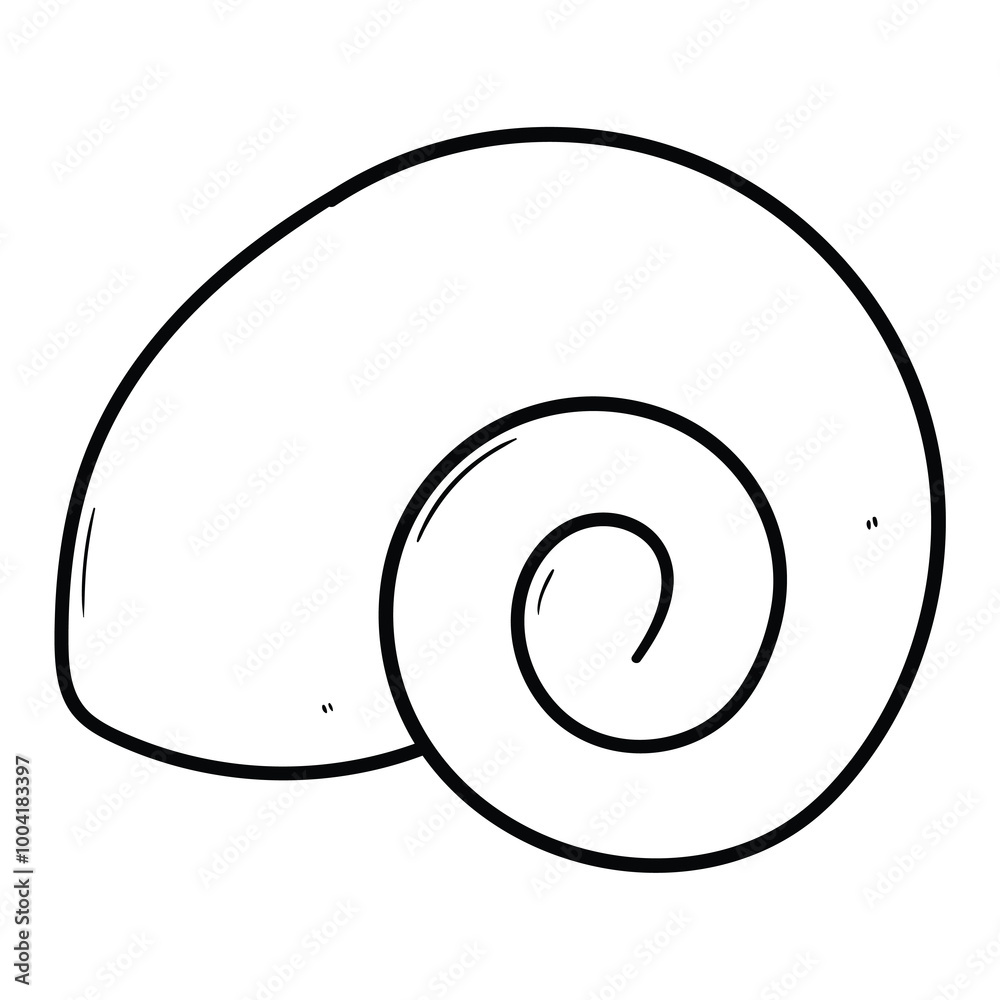 Hand drawn doodle nautilus shell on white background. Hand drawn doodle nautilus shell on white background.