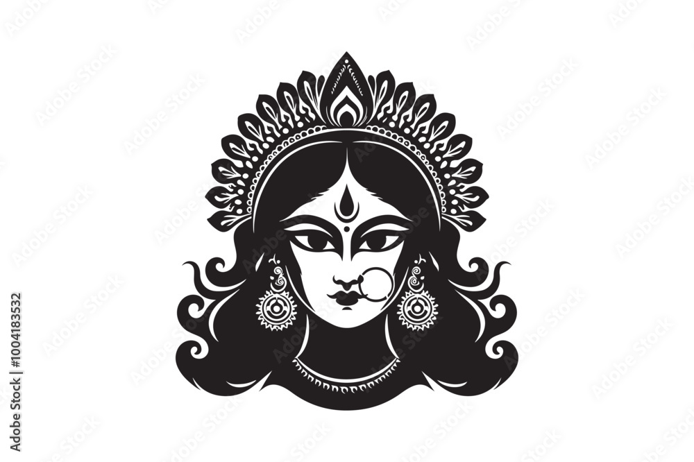 Ma Durga silhouette vector, Durga silhouette vector Ma Durga silhouette vector, Durga silhouette vector