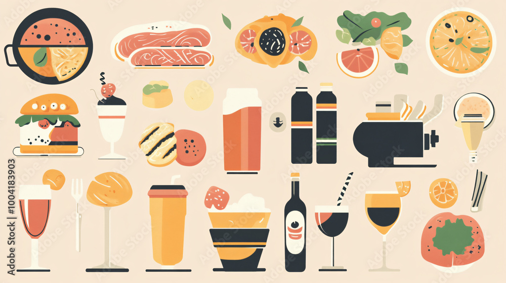 A variety of vector graphics representing technology and innovation. A variety of vector graphics representing technology and innovation.