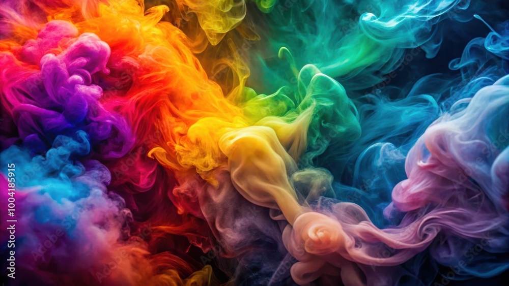Fototapeta premium Colorful abstract background with swirling smoke patterns in vibrant hues for creative projects