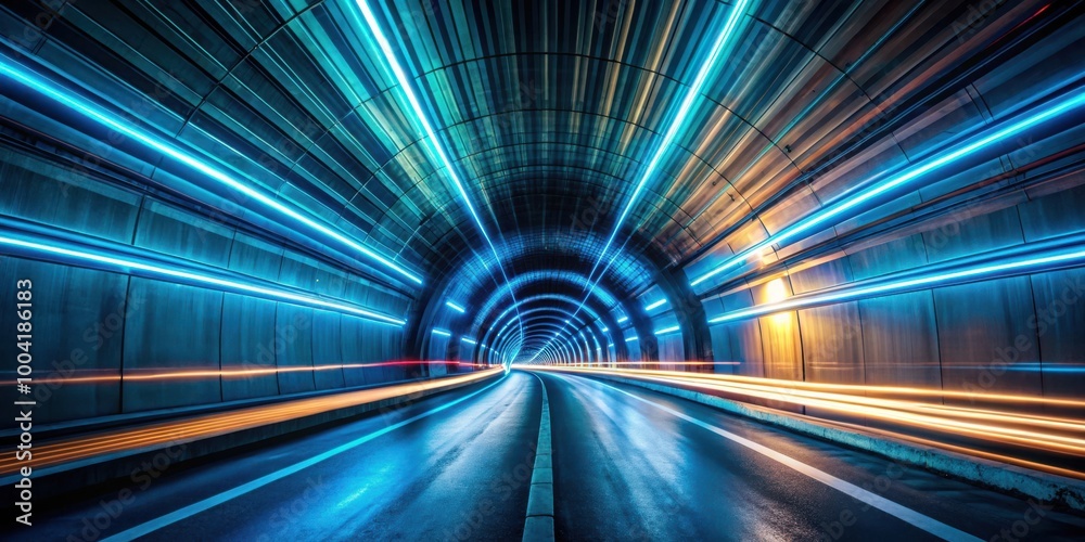 Dynamic Abstract Light Trails in a Dark Tunnel with Beautiful Illumination Effect Dynamic Abstract Light Trails in a Dark Tunnel with Beautiful Illumination Effect