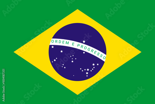 Brazil national symbol. Flag of Brazil is a sign symbol.
