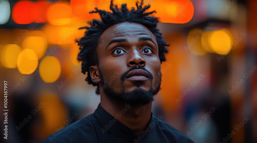 expressive portrait of a perplexed man set against a dynamic orange background capturing intricate facial features and emotions through bold color contrasts and artistic expression expressive portrait of a perplexed man set against a dynamic orange background capturing intricate facial features and emotions through bold color contrasts and artistic expression