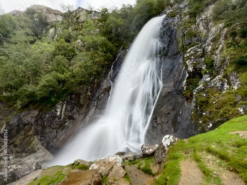 waterfall in the mountains