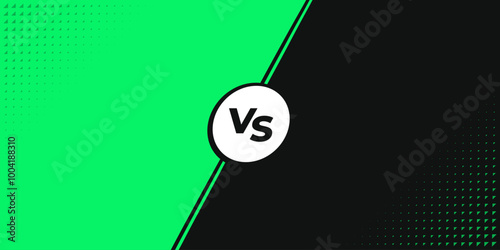 Dynamic VS Background for Sports and Competition. Green and Black Versus Comic Style Background