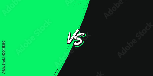 Dynamic VS Background for Sports and Competition. Green and Black Versus Comic Style Background