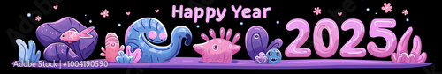 Joyful Celebration of 2025 - Colorful Happy New Year Illustration