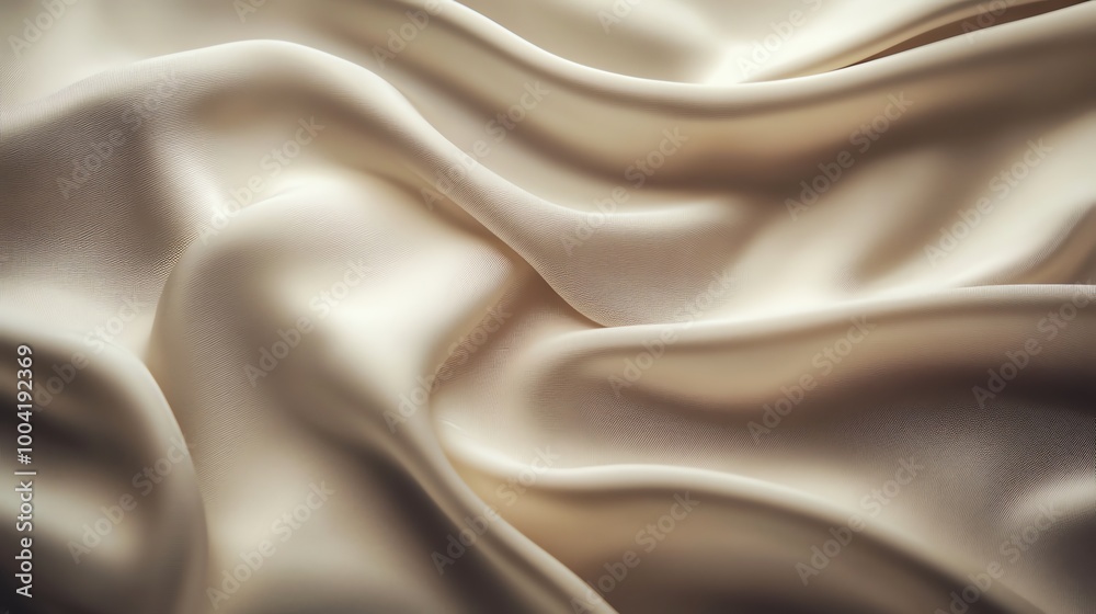 Close-up of white silk fabric. Close-up of white silk fabric.
