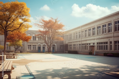 School architecture building street.