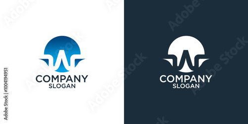 letter w abstract monogram with gradient colors logo design vector