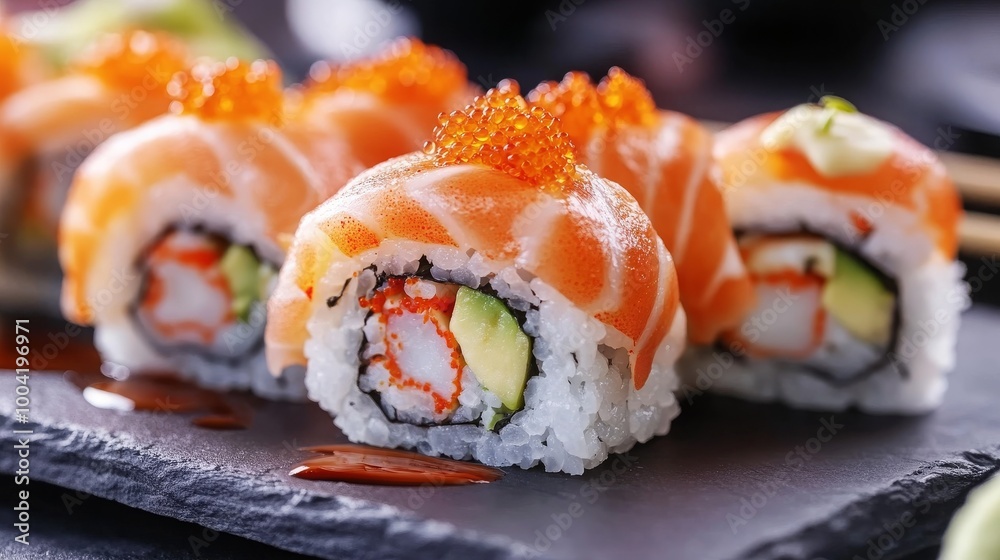 Tuna sushi roll with fresh tuna slices, highlighting the simplicity and elegance of Japanese cuisine. Tuna sushi roll with fresh tuna slices, highlighting the simplicity and elegance of Japanese cuisine.