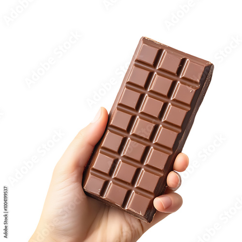 hand holding chocolate long bar