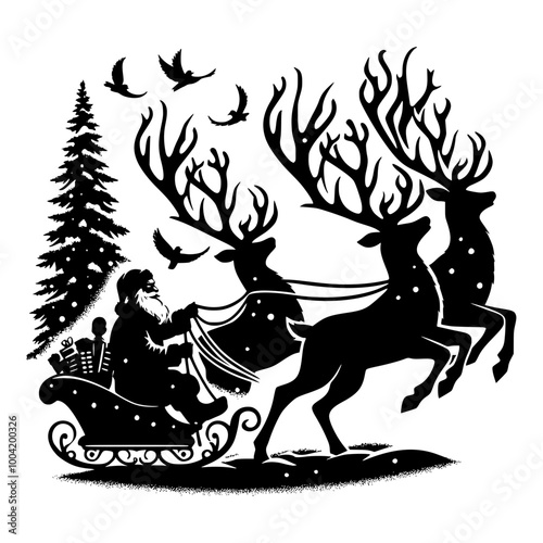 santa claus and reindeer