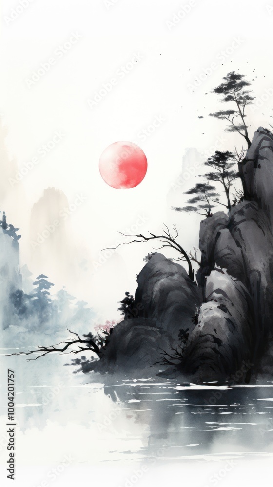 Sun set waterfall painting outdoors nature. Sun set waterfall painting outdoors nature.