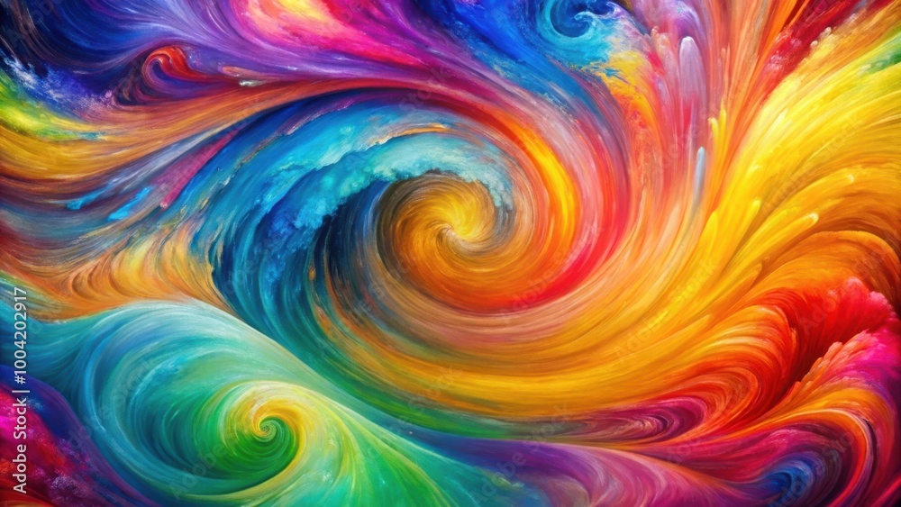 Vibrant abstract painting with swirling colors and textured layers for artistic backgrounds Vibrant abstract painting with swirling colors and textured layers for artistic backgrounds