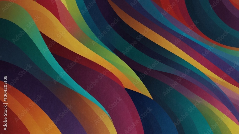abstract colorful background with wavy, layered curves that overlap