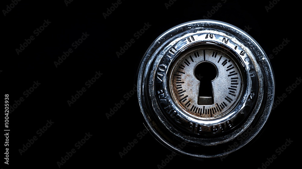 A combination lock on a black background. A combination lock on a black background.