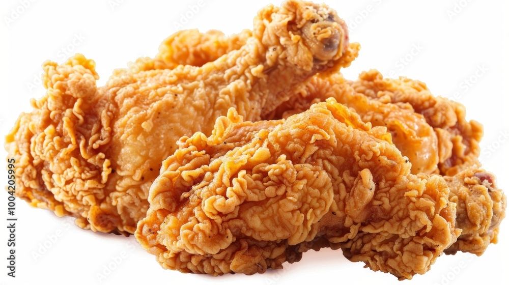Crispy Golden Fried Chicken on Plate Savory and Juicy Comfort Food Meal Crispy Golden Fried Chicken on Plate Savory and Juicy Comfort Food Meal