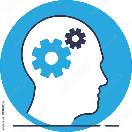 Silhouette of a head with gears inside, symbolizing cognitive processes and accessibility.