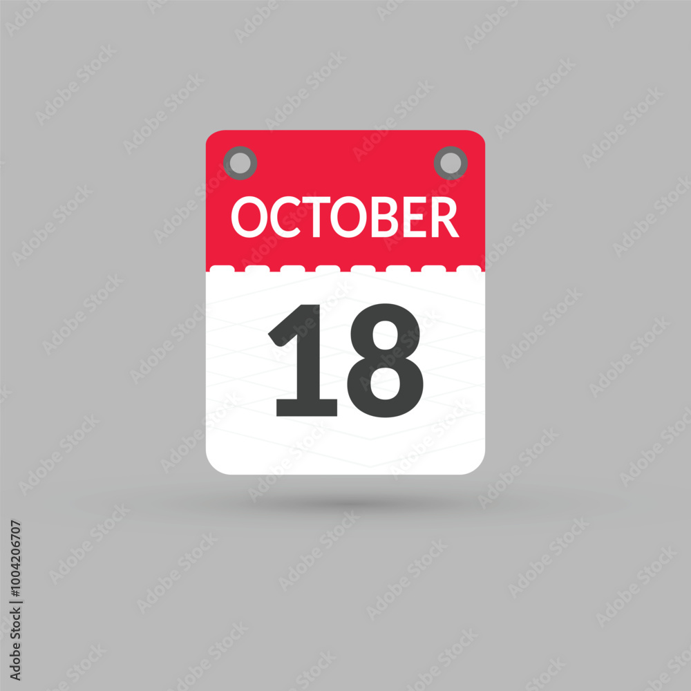 October 18 calendar Date, Month icon October 18 calendar Date, Month icon