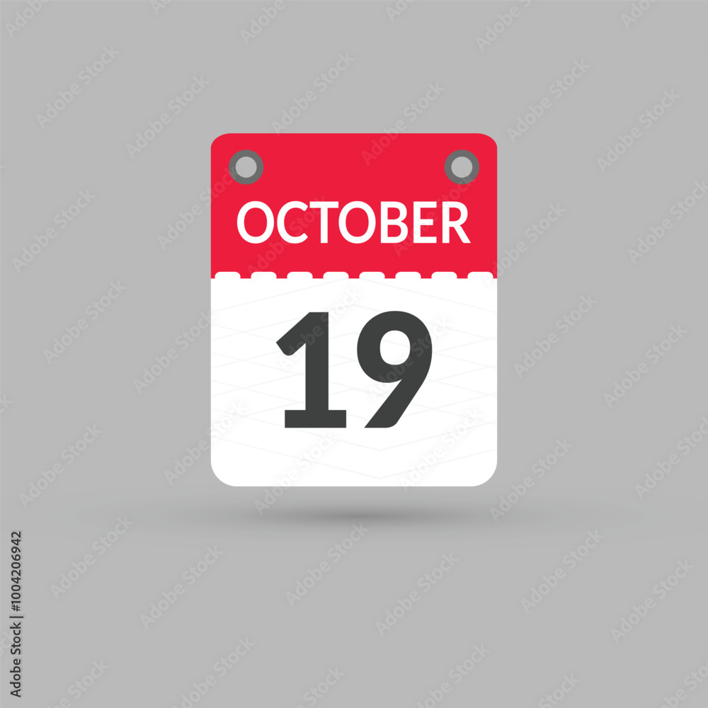 October 19 calendar Date, Month icon October 19 calendar Date, Month icon