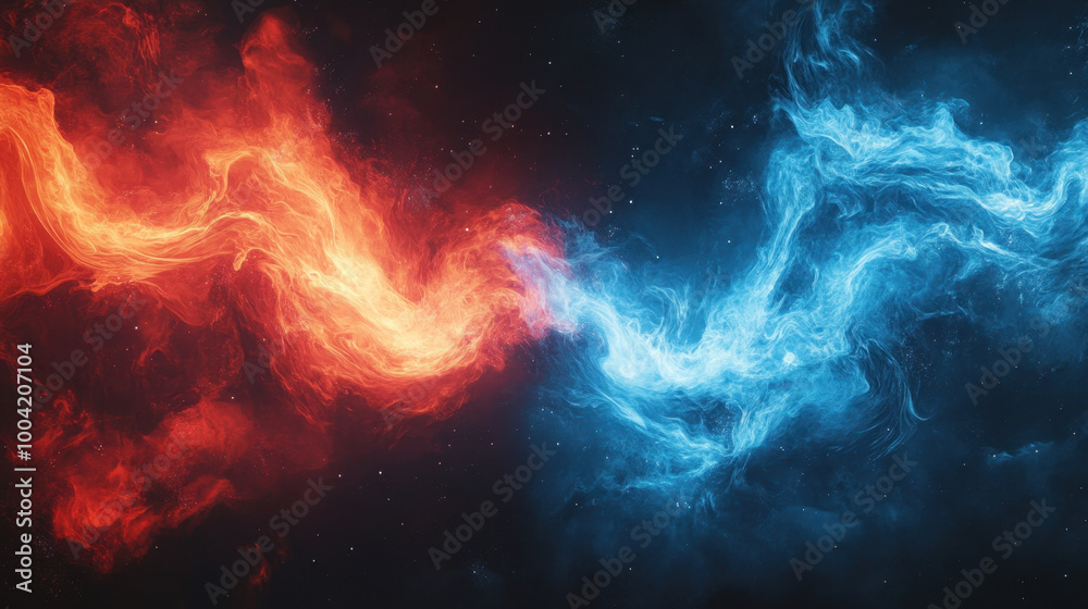Versus background, Two neon energy elements, one blue and one red, collide explosively against a dark backdrop. This captivating scene captures the intense moment of impact, Versus background, Two neon energy elements, one blue and one red, collide explosively against a dark backdrop. This captivating scene captures the intense moment of impact,