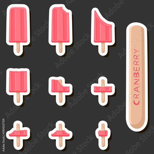 Big colorful set different forms natural dessert ice cream of consisting various ingredients